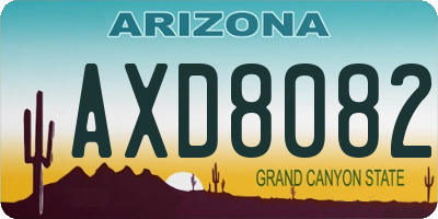 AZ license plate AXD8082