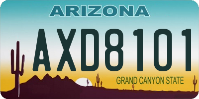 AZ license plate AXD8101