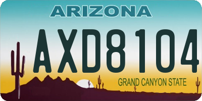 AZ license plate AXD8104