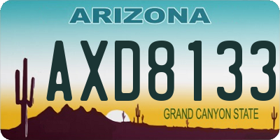 AZ license plate AXD8133