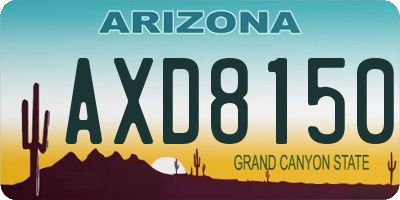 AZ license plate AXD8150