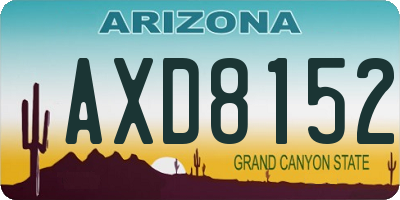 AZ license plate AXD8152