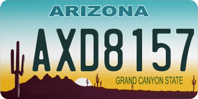 AZ license plate AXD8157