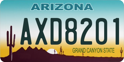 AZ license plate AXD8201
