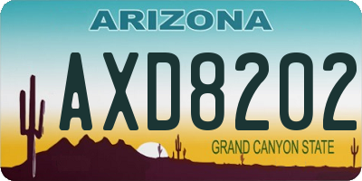 AZ license plate AXD8202