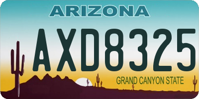 AZ license plate AXD8325