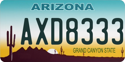 AZ license plate AXD8333
