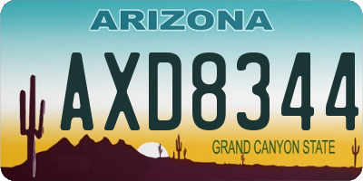 AZ license plate AXD8344
