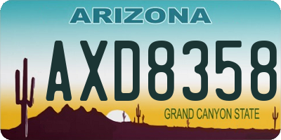AZ license plate AXD8358