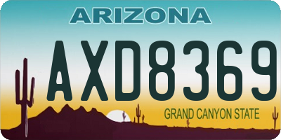 AZ license plate AXD8369