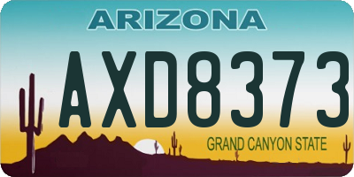 AZ license plate AXD8373
