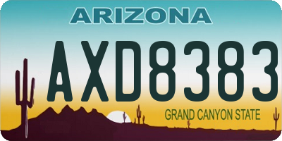 AZ license plate AXD8383