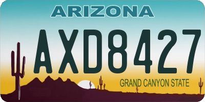 AZ license plate AXD8427