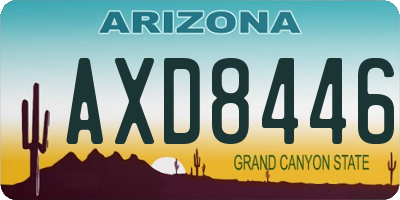 AZ license plate AXD8446