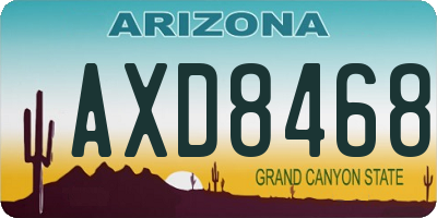AZ license plate AXD8468
