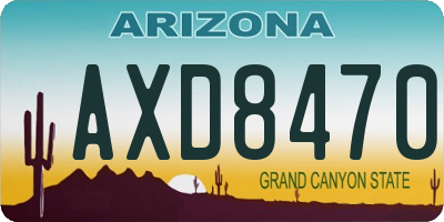 AZ license plate AXD8470