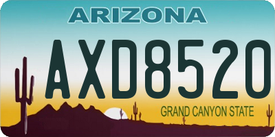 AZ license plate AXD8520
