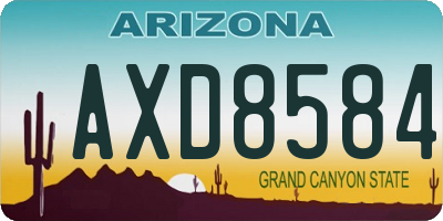 AZ license plate AXD8584