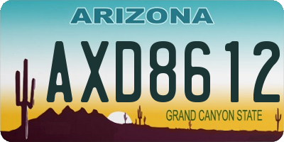 AZ license plate AXD8612