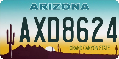 AZ license plate AXD8624