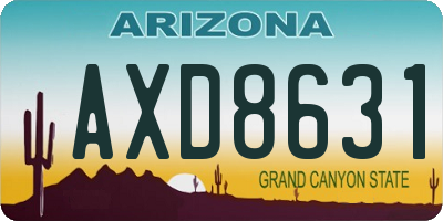 AZ license plate AXD8631