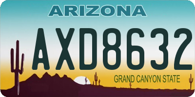 AZ license plate AXD8632