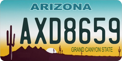 AZ license plate AXD8659