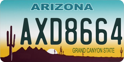 AZ license plate AXD8664