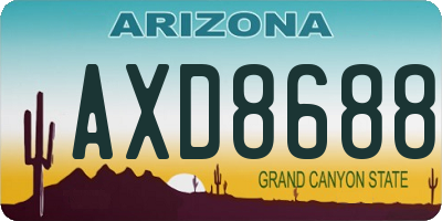 AZ license plate AXD8688