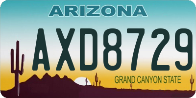 AZ license plate AXD8729