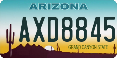 AZ license plate AXD8845
