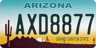 AZ license plate AXD8877