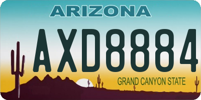 AZ license plate AXD8884