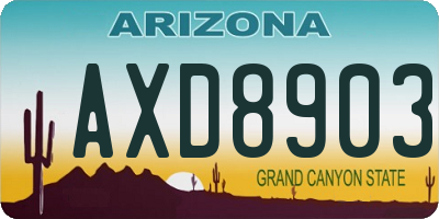 AZ license plate AXD8903