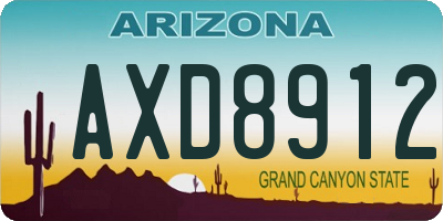 AZ license plate AXD8912