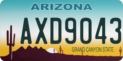 AZ license plate AXD9043