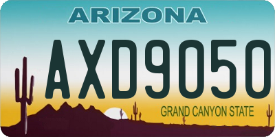 AZ license plate AXD9050