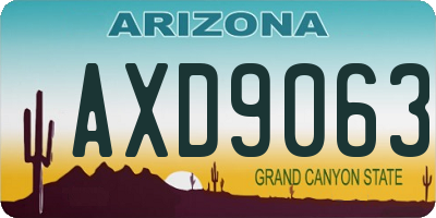 AZ license plate AXD9063