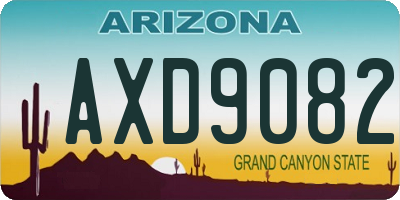 AZ license plate AXD9082