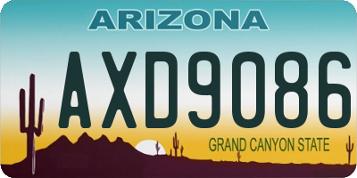 AZ license plate AXD9086
