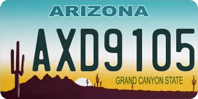 AZ license plate AXD9105