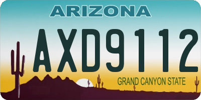AZ license plate AXD9112