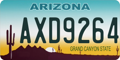 AZ license plate AXD9264