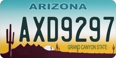 AZ license plate AXD9297