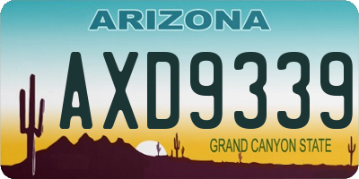 AZ license plate AXD9339