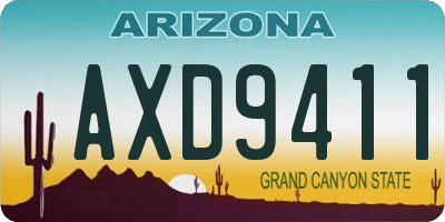 AZ license plate AXD9411