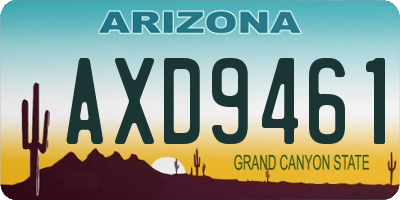 AZ license plate AXD9461