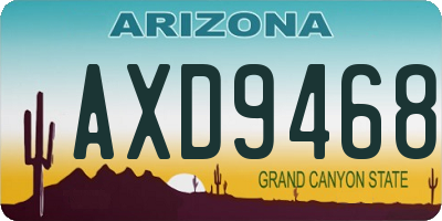 AZ license plate AXD9468