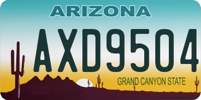AZ license plate AXD9504