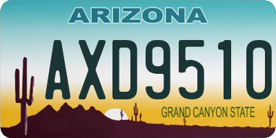 AZ license plate AXD9510